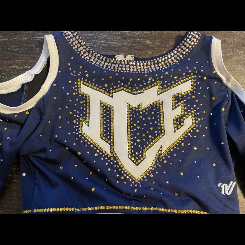 Adult small ice allstars cheerleading uniform top